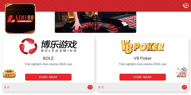 2 sảnh game bài uy tín tại Lixi88