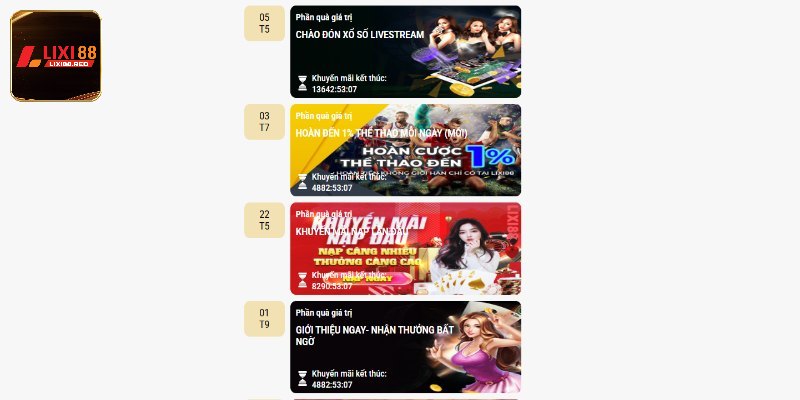 Lợi ích từ khuyến mãi Lixi88 khiến người chơi không thể bỏ qua