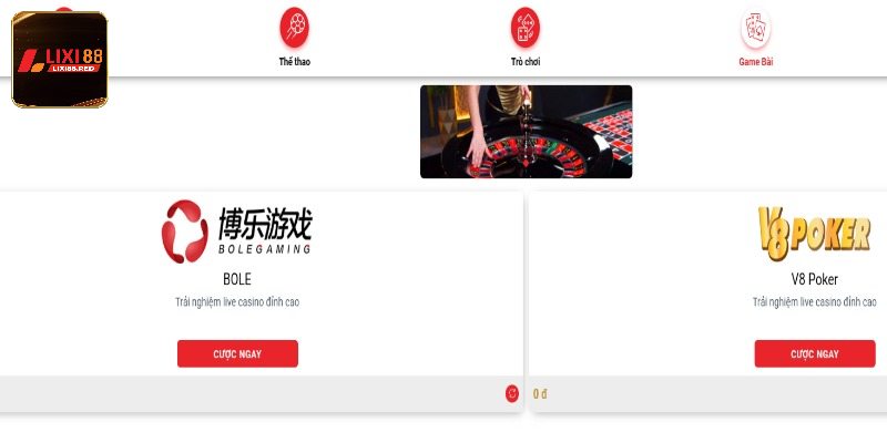 Tổng quan sơ lược về sảnh game bài Lixi88